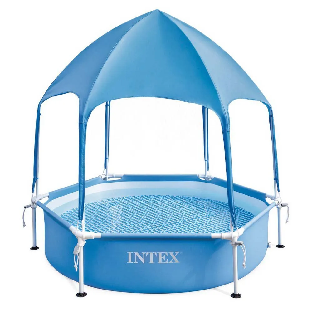Intex Stål Rund Ovanmarkspool Med Tak 183cm unisex, Blue, 700L