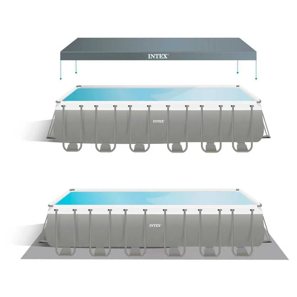 Intex Stål Ultra Xtr Rektangulär Rampool Med Klorinator 732x366x132 Cm Refurbished unisex, Grey / blue, 31805L