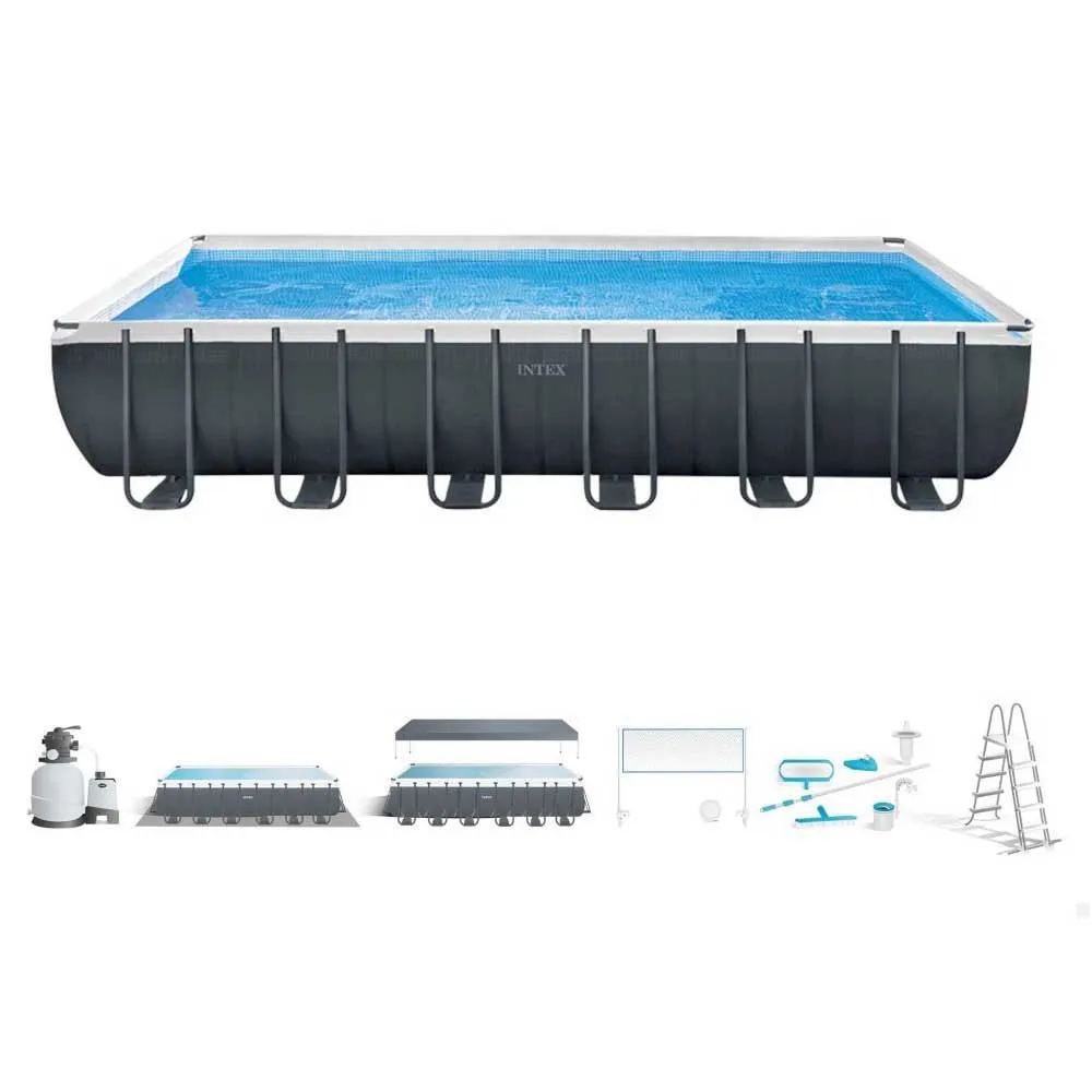 Intex Stål Ultra Xtr Rektangulär Rampool Med Klorinator 732x366x132 Cm Refurbished unisex, Grey / blue, 31805L
