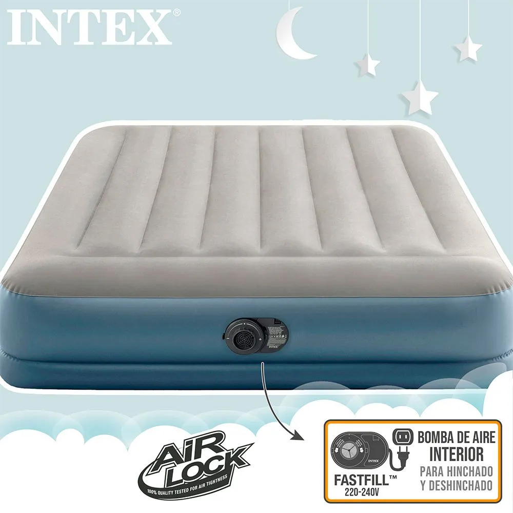 Intex Standard Pillow Rest Midrise Luftmadrass, Grey, 152 x 203 x 30cm