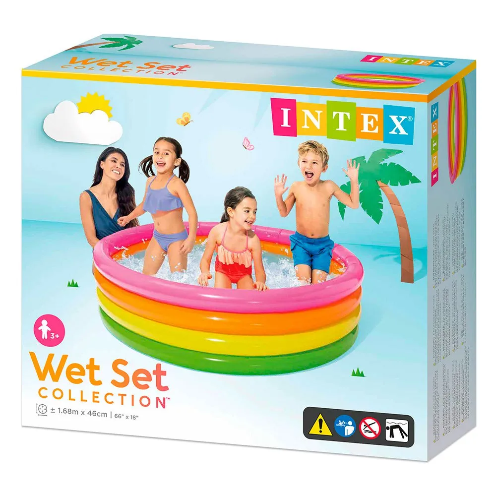 Intex Sunset 4-ringars Pool unisex, Multicolor, 617L
