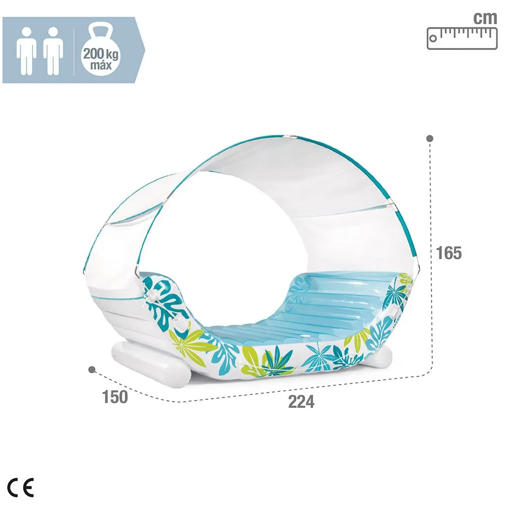 Intex Tropical Canopy Lounge Luftmadrass För Pool unisex, White / blue, 224 x 150 x 165cm