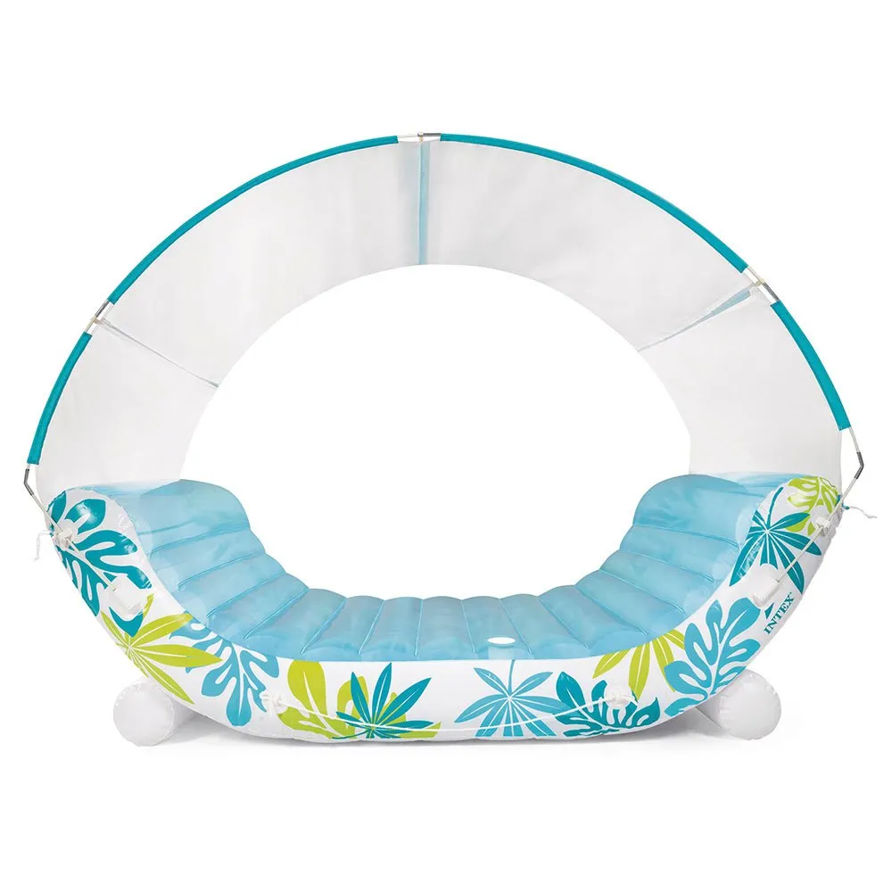 Intex Tropical Canopy Lounge Luftmadrass För Pool unisex, White / blue, 224 x 150 x 165cm