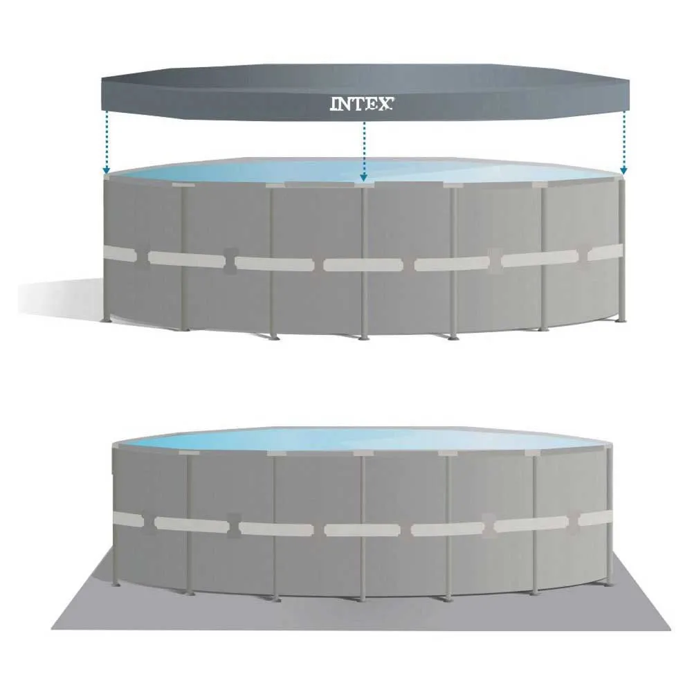 Intex Ultra Xtr 488x122 Cm Stål Rund Ovanmarkspool unisex, Grey / blue, 19156L