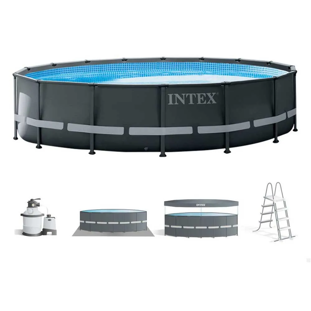 Intex Ultra Xtr 488x122 Cm Stål Rund Ovanmarkspool unisex, Grey / blue, 19156L