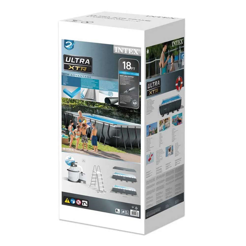 Intex Ultra Xtr 549x274x132 Cm Stål Rektangulär Ovanmarkspool Med Ram unisex, Grey / blue, 17203L