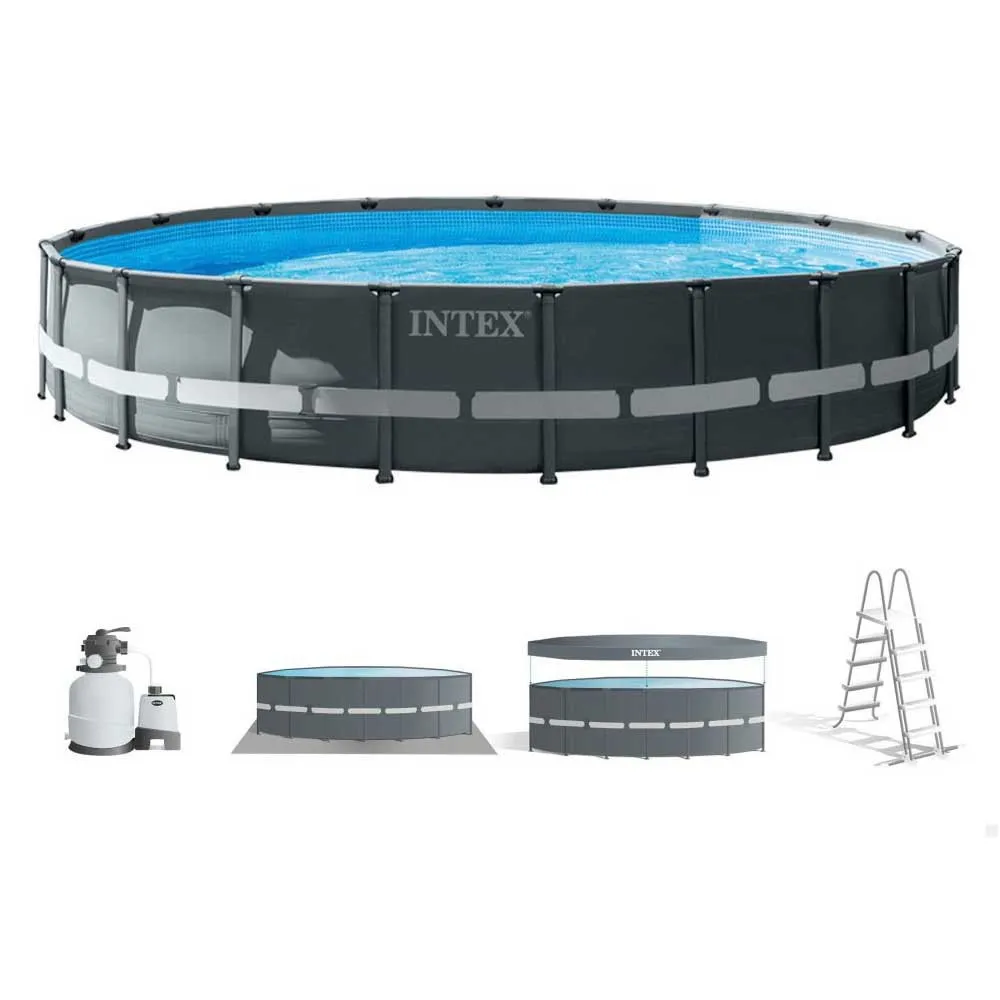 Intex Ultra Xtr 610x122 Cm Stål Rund Ovanmarkspool unisex, Grey / blue, 30079L