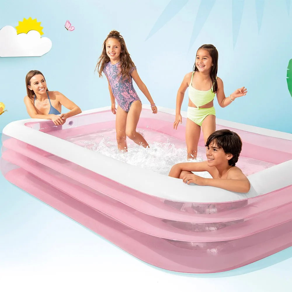 Intex Uppblåsbar Pool För Barn 305x183x56 Cm, Pink, One Size