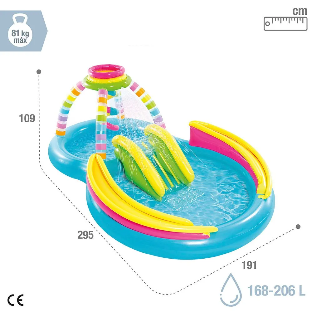 Intex Uppblåsbar Pool Med Rutschkana Och Regnbågsspel 206l 2.95x1.91x1.09 Cm, Multicolor, One Size Intex Uppblåsbar Pool Med Rutschkana Och Regnbågsspel 206l 2.95x1.91x1.09 Cm, Multicolor, One Size