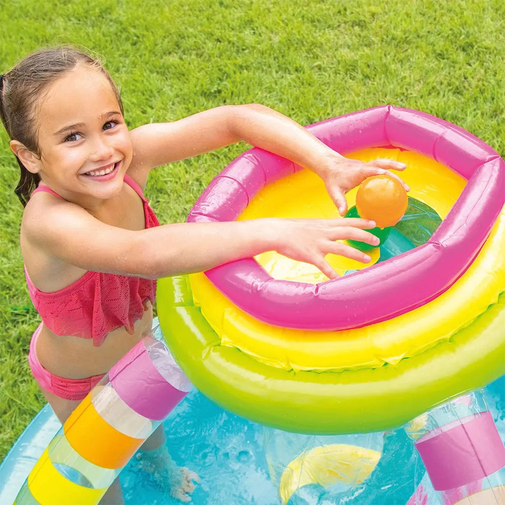 Intex Uppblåsbar Pool Med Rutschkana Och Regnbågsspel 206l 2.95x1.91x1.09 Cm, Multicolor, One Size Intex Uppblåsbar Pool Med Rutschkana Och Regnbågsspel 206l 2.95x1.91x1.09 Cm, Multicolor, One Size