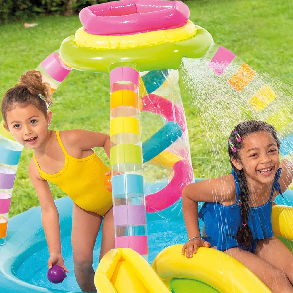 Intex Uppblåsbar Pool Med Rutschkana Och Regnbågsspel 206l 2.95x1.91x1.09 Cm, Multicolor, One Size Intex Uppblåsbar Pool Med Rutschkana Och Regnbågsspel 206l 2.95x1.91x1.09 Cm, Multicolor, One Size