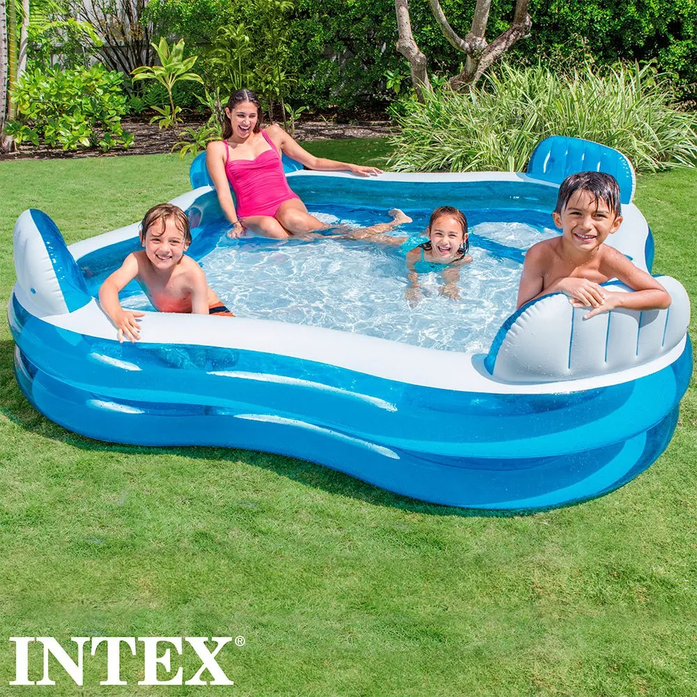Intex Uppblåsbar Pool Med Säten unisex, White, 990L