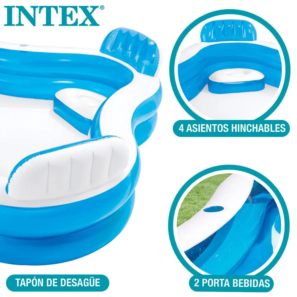Intex Uppblåsbar Pool Med Säten unisex, White, 990L