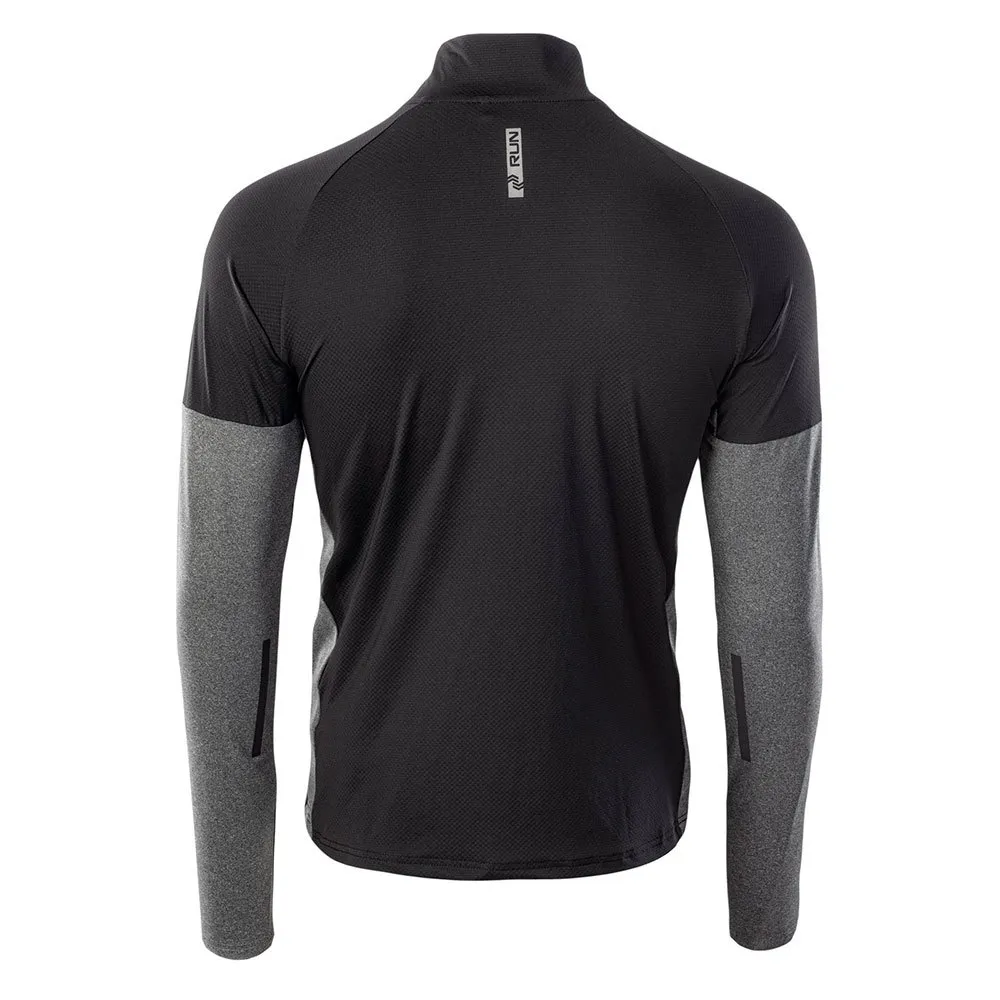 IQ Immo Halv Dragkedja Långärmad T-shirt male, Black / grey melange