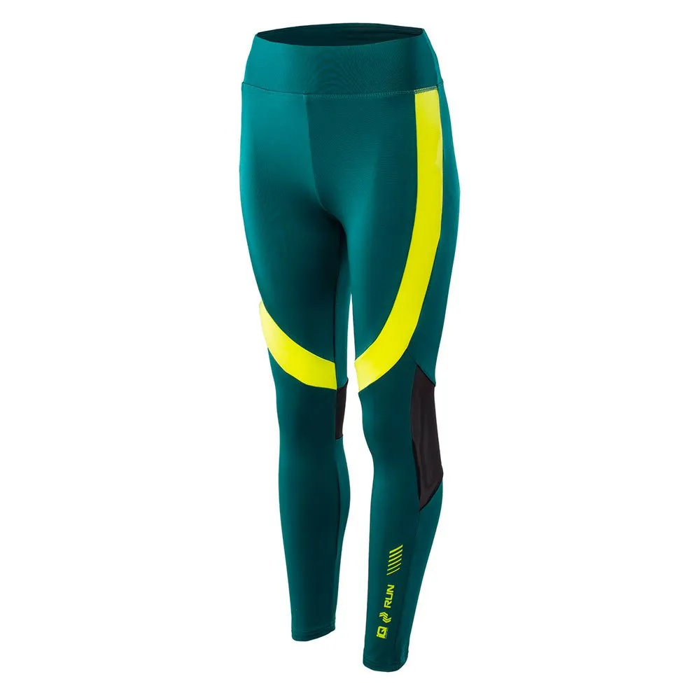 IQ Luna Leggings female, Deep teal / acid lime IQ Luna Leggings female, Deep teal / acid lime