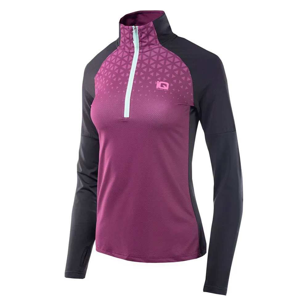 IQ Rimmo Halv Dragkedja Långärmad T-shirt female, Black / dark purple IQ Rimmo Halv Dragkedja Långärmad T-shirt female, Black / dark purple