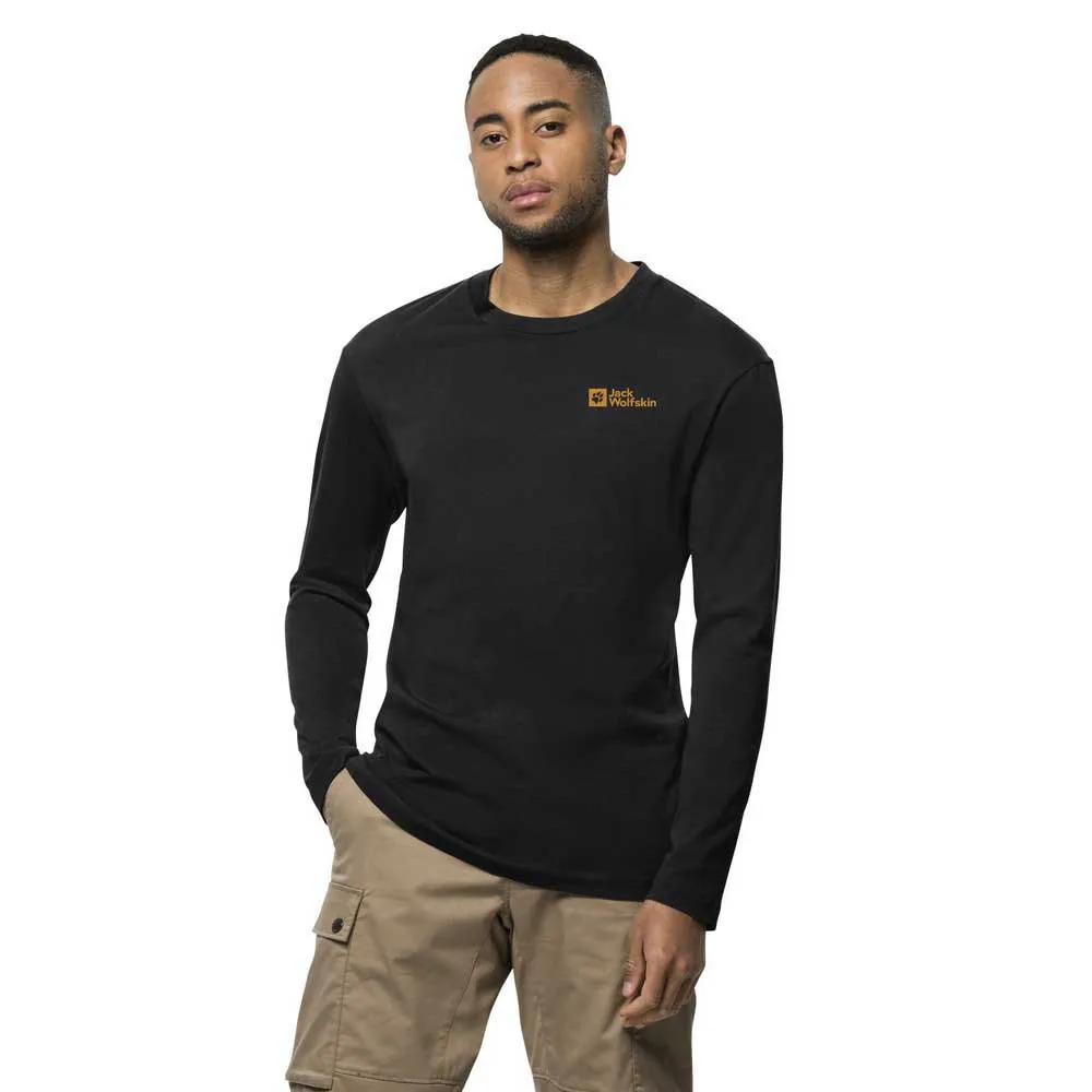 Jack Wolfskin Essential T-shirt Med Lång ärm, Black