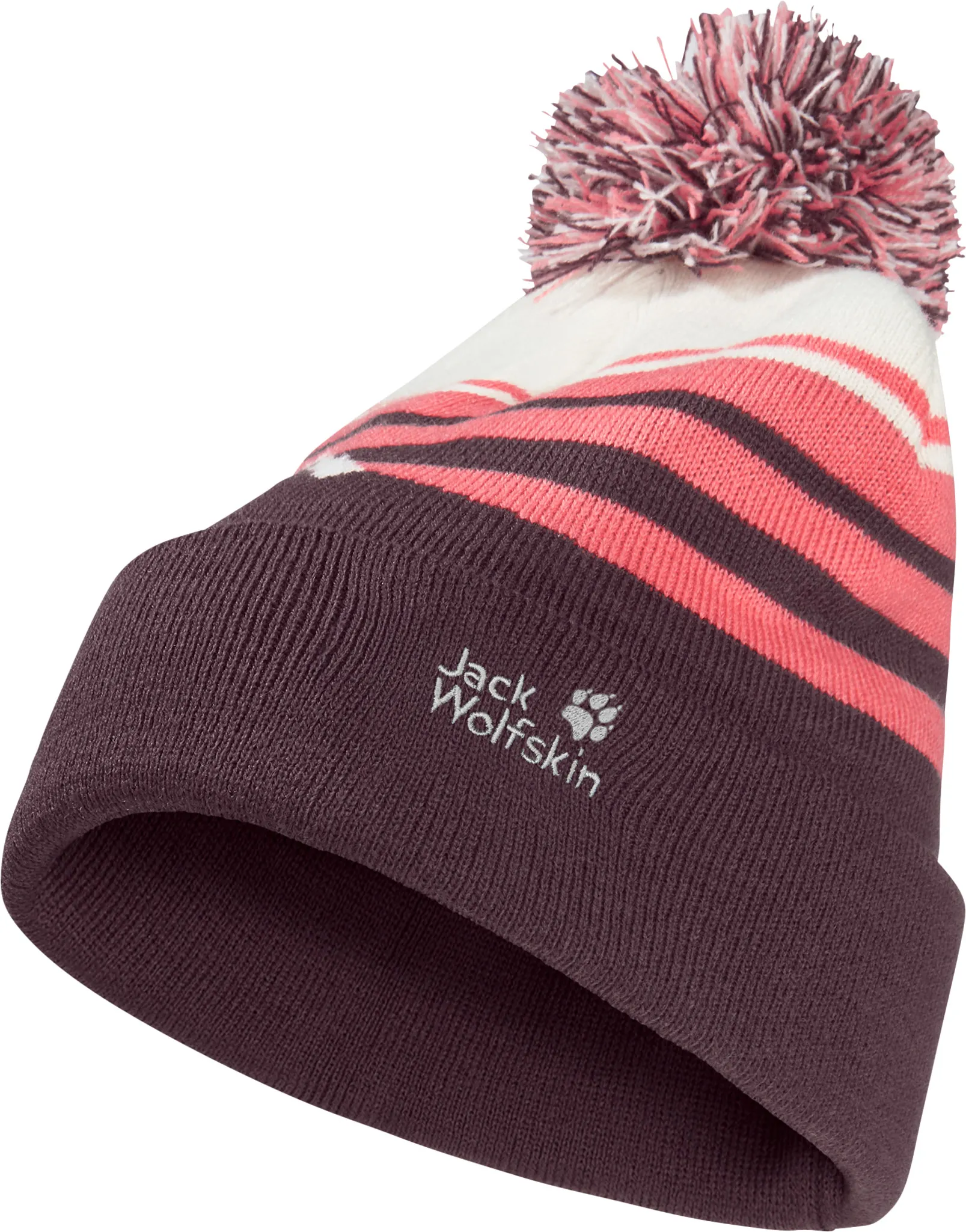Jack Wolfskin Kid's Stripy Pompom Beanie Jack Wolfskin Kid's Stripy Pompom Beanie