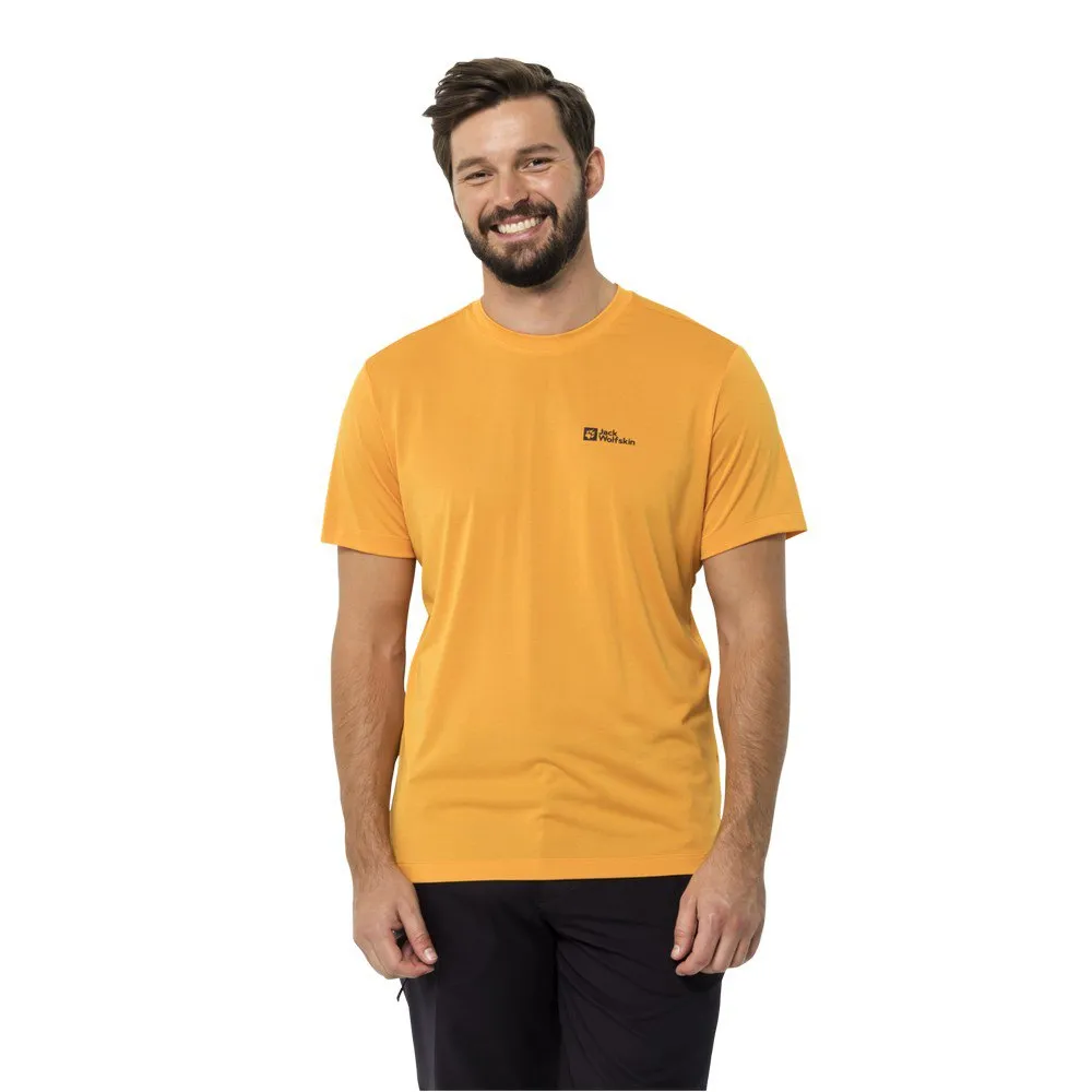 Jack Wolfskin Men's Hiking Short Sleeve T-Shirt, Orange pop Jack Wolfskin Men's Hiking Short Sleeve T-Shirt, Orange pop