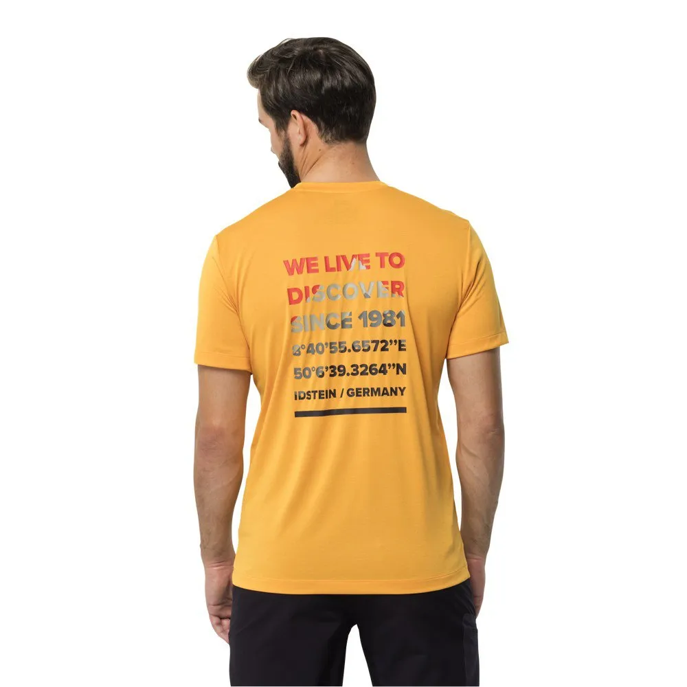 Jack Wolfskin Men's Hiking Short Sleeve T-Shirt, Orange pop Jack Wolfskin Men's Hiking Short Sleeve T-Shirt, Orange pop