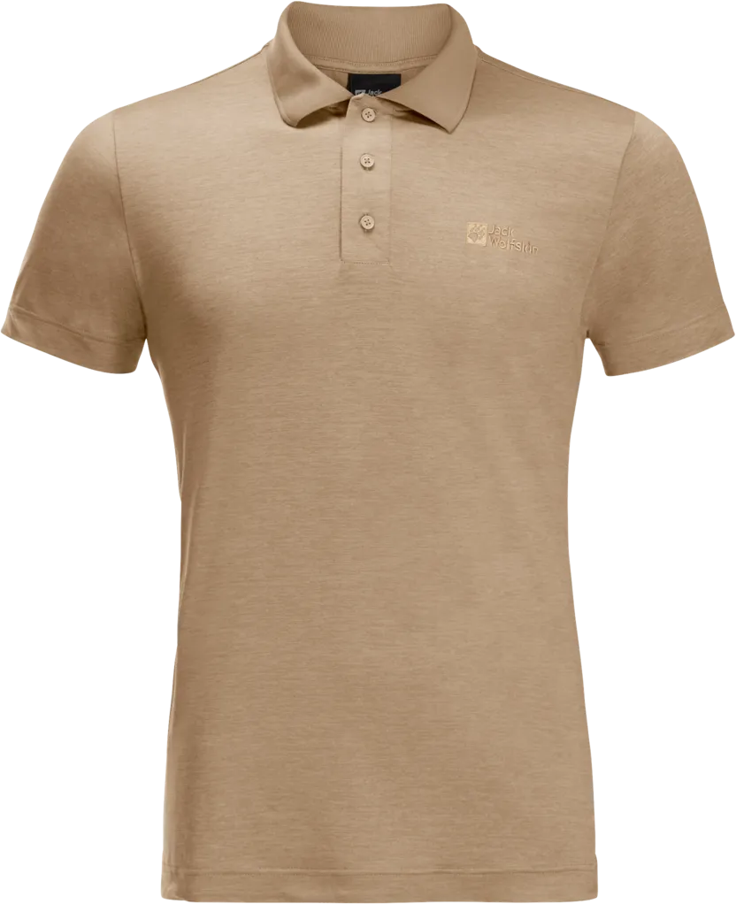 Jack Wolfskin Men's Travel Polo, Sand Storm