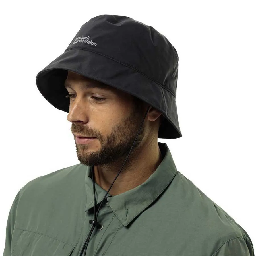 Jack Wolfskin Rain Bucket Hatt, Black
