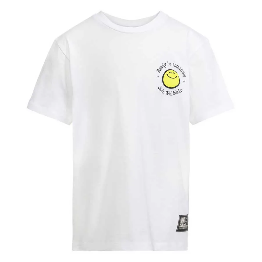 Jack Wolfskin Smileyworld T-shirt Med Korta ärmar, White, 128cm