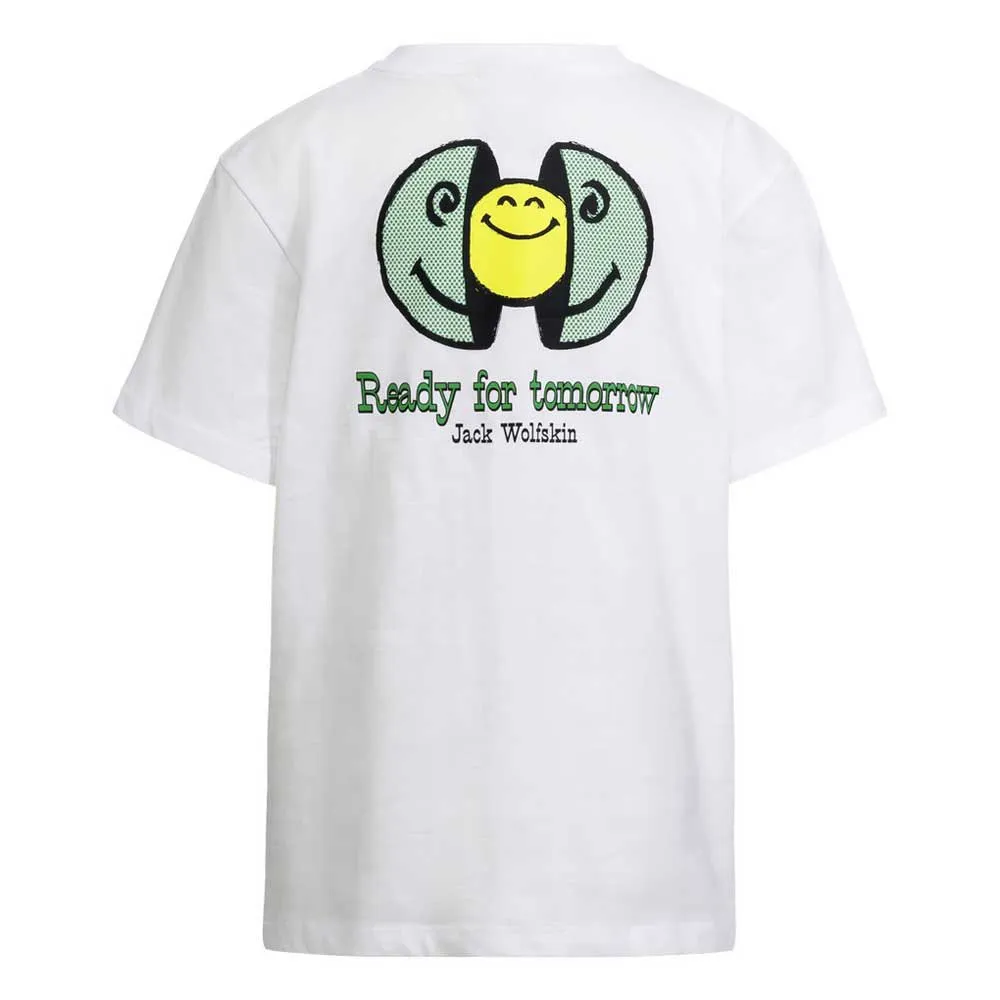 Jack Wolfskin Smileyworld T-shirt Med Korta ärmar, White, 128cm