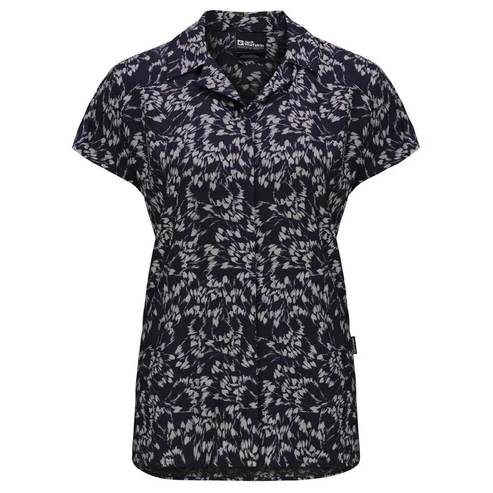 Jack Wolfskin Sommerwiese Kortärmad Skjorta, Leaves night blue