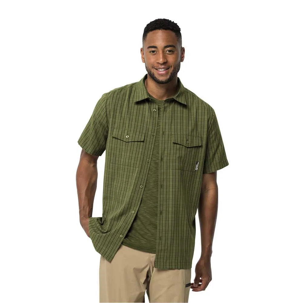 Jack Wolfskin Thompson Kortärmad Skjorta, Bay leaf check