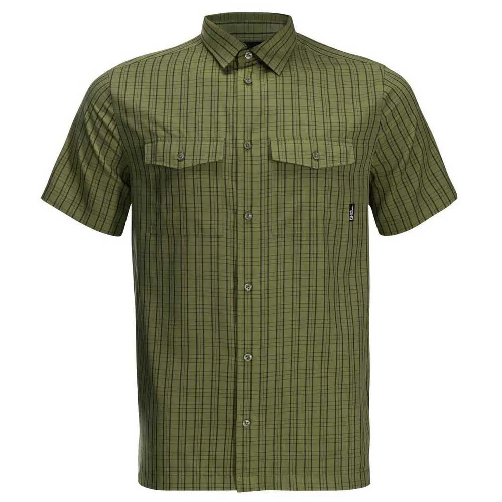 Jack Wolfskin Thompson Kortärmad Skjorta, Bay leaf check