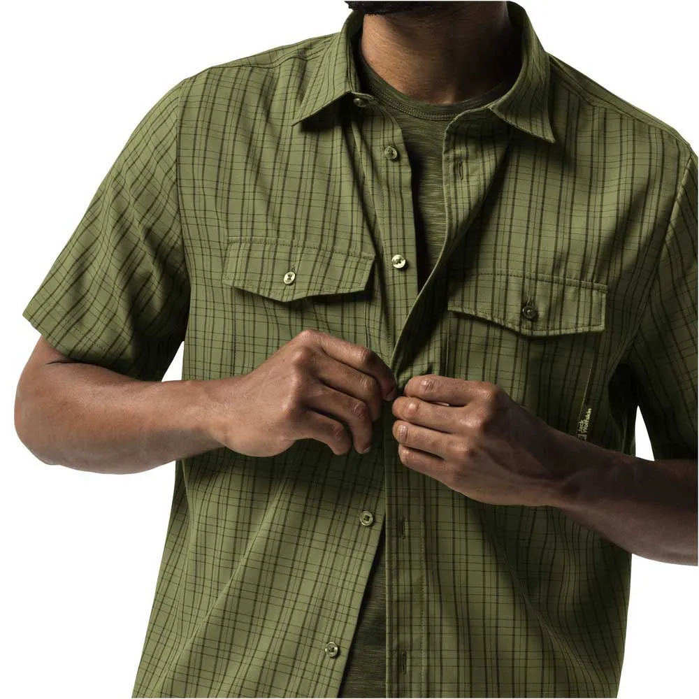 Jack Wolfskin Thompson Kortärmad Skjorta, Bay leaf check