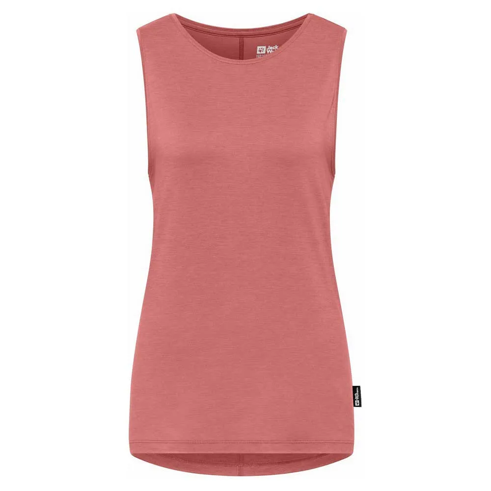 Jack Wolfskin Travel ärmlös T-shirt, Mineral red heather
