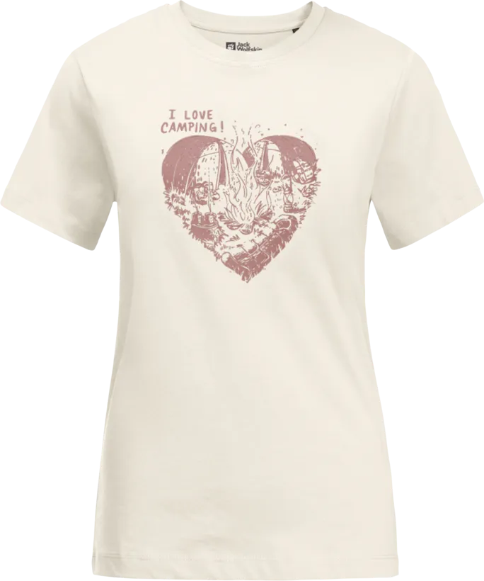 Jack Wolfskin Women's Camping Love T Cotton, Cotton White