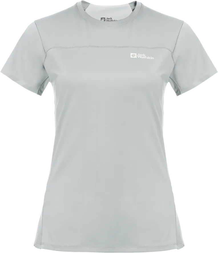 Jack Wolfskin Women's Prelight Chill Tee, Cool Grey Jack Wolfskin Women's Prelight Chill Tee, Cool Grey