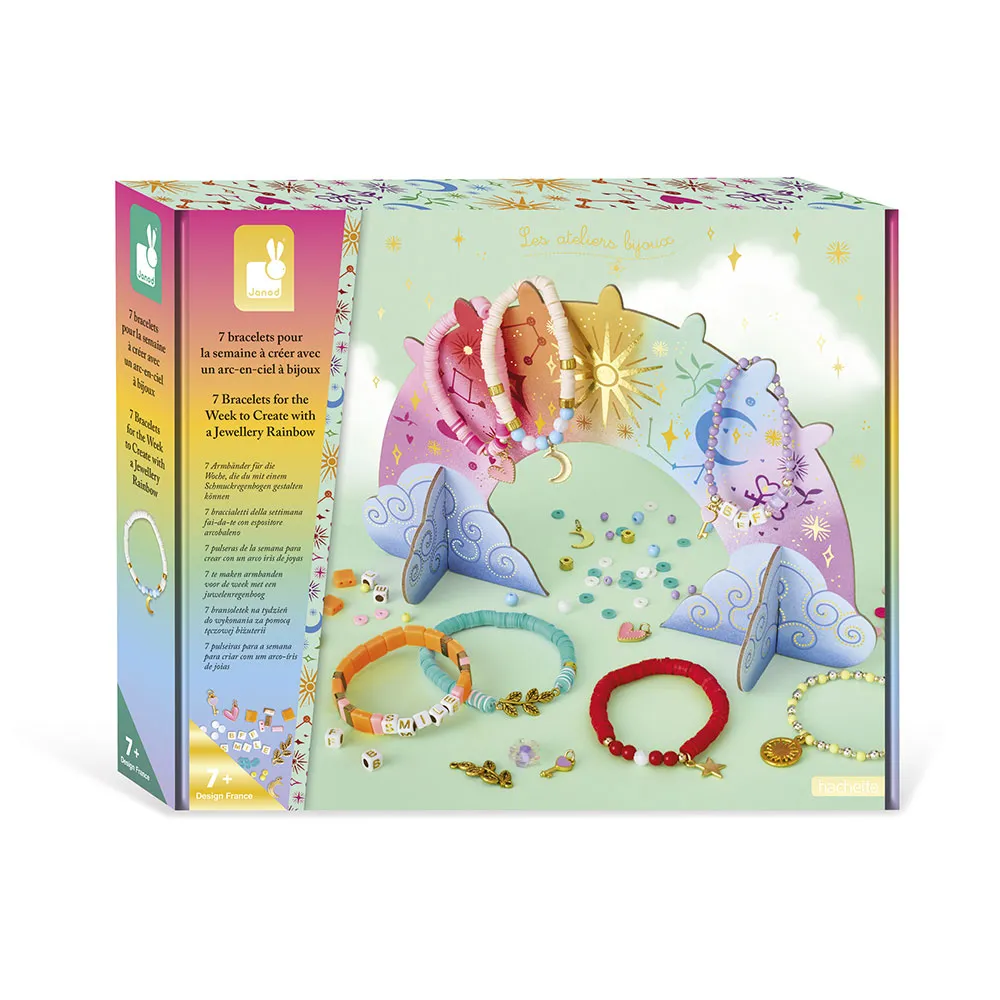 Janod 7 Armband För Veckan Med En Smyckesregnbåge, Multicolor, One Size