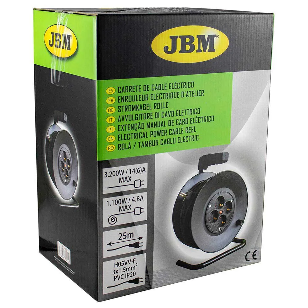 Jbm Electrical 25 M Kabeltrumma, Black, One Size Jbm Electrical 25 M Kabeltrumma, Black, One Size