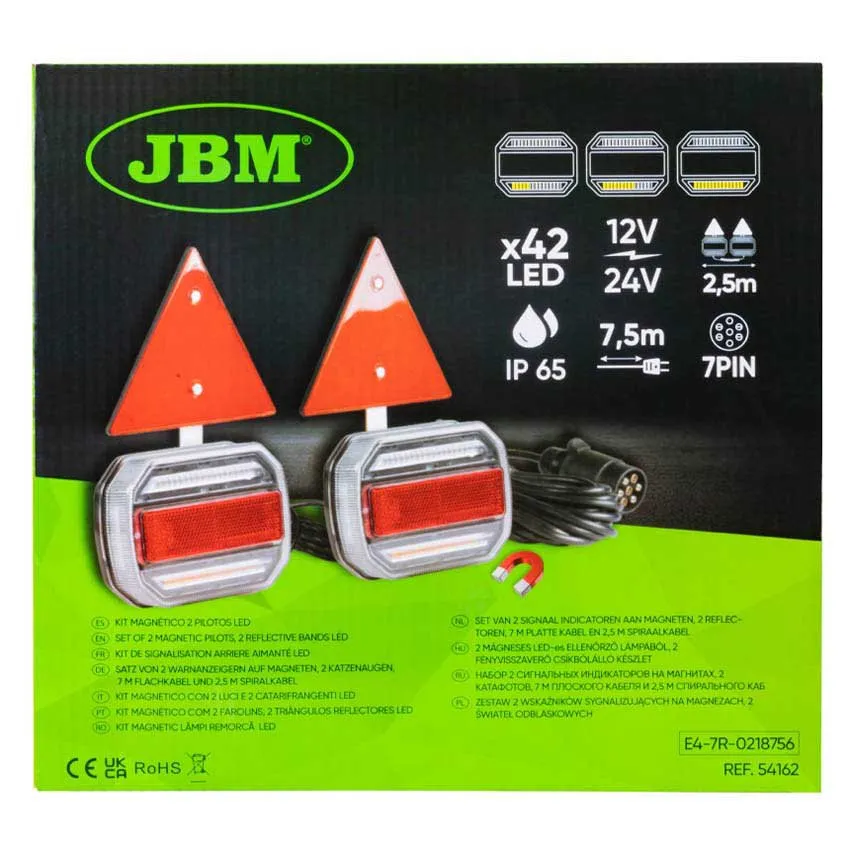 Jbm Magnetiskt Kit Med 2 Led-piloter Och 2 Reflexer, Black / green, One Size