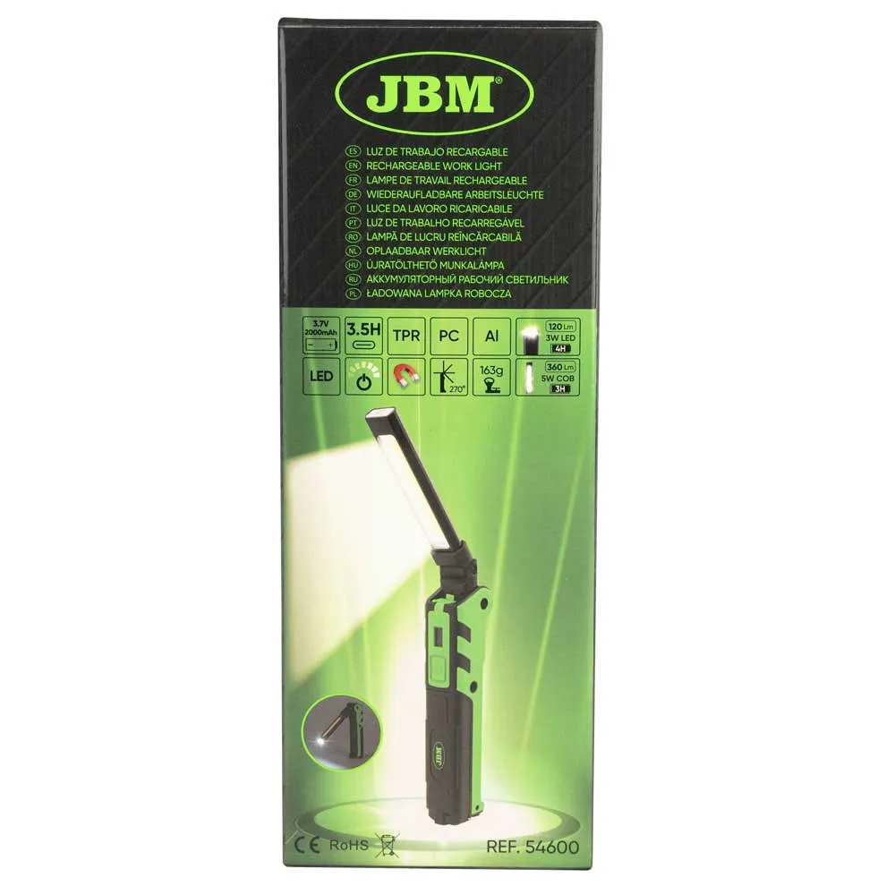 Jbm Mini Articulated Magnetic Led 360lm Ficklampa, Black / green, One Size
