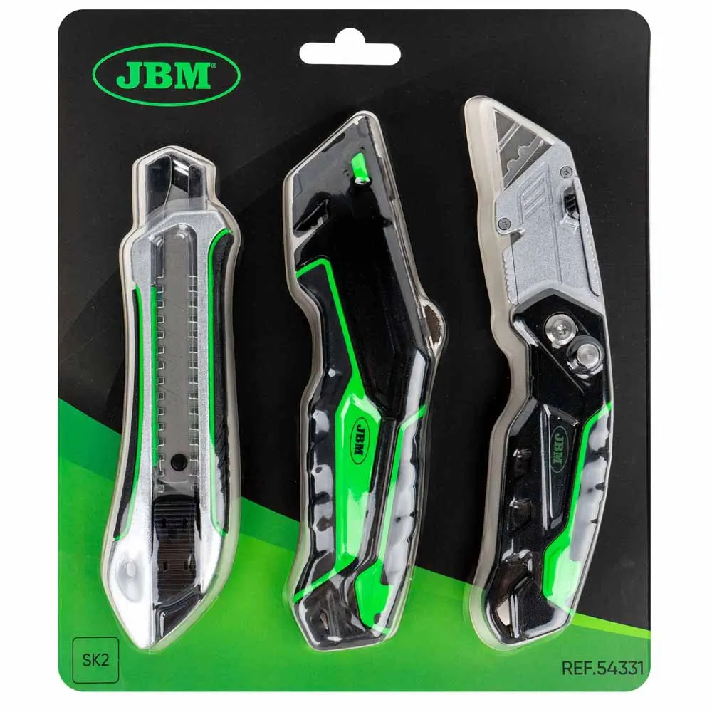 Jbm Set Med 3 Professionella Skärare, Black / green, One Size Jbm Set Med 3 Professionella Skärare, Black / green, One Size