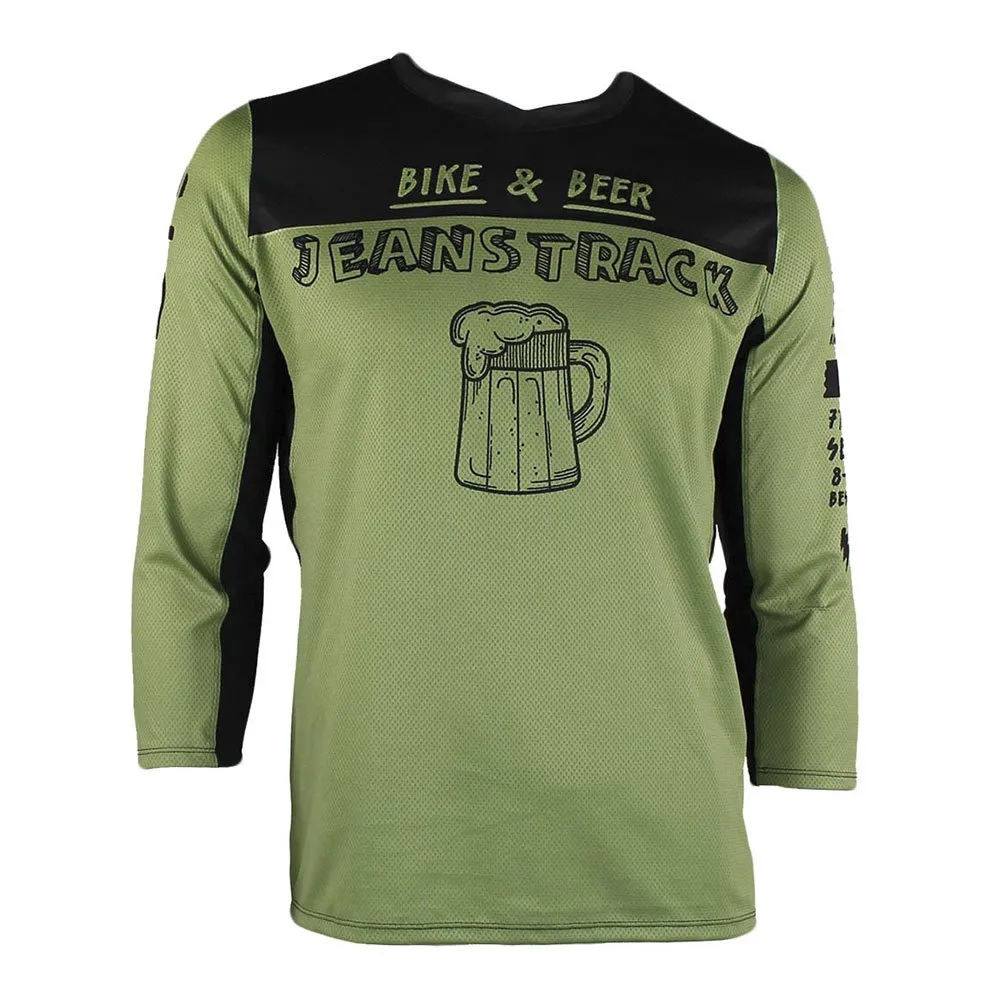 Jeanstrack Bike And Beer 3/4-ärmad Enduro-tröja, Green, S Jeanstrack Bike And Beer 3/4-ärmad Enduro-tröja, Green, S