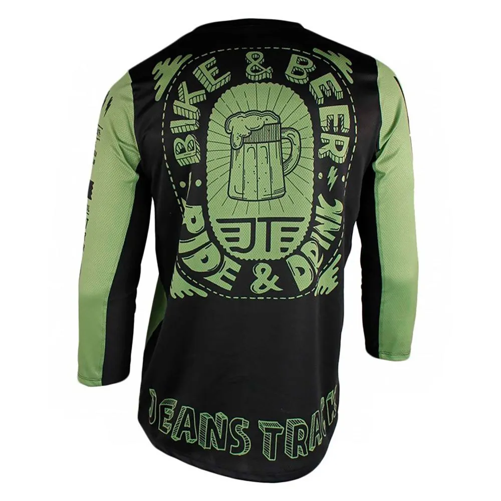 Jeanstrack Bike & Beer T-shirt Med 3/4 ärm, Green, XXL