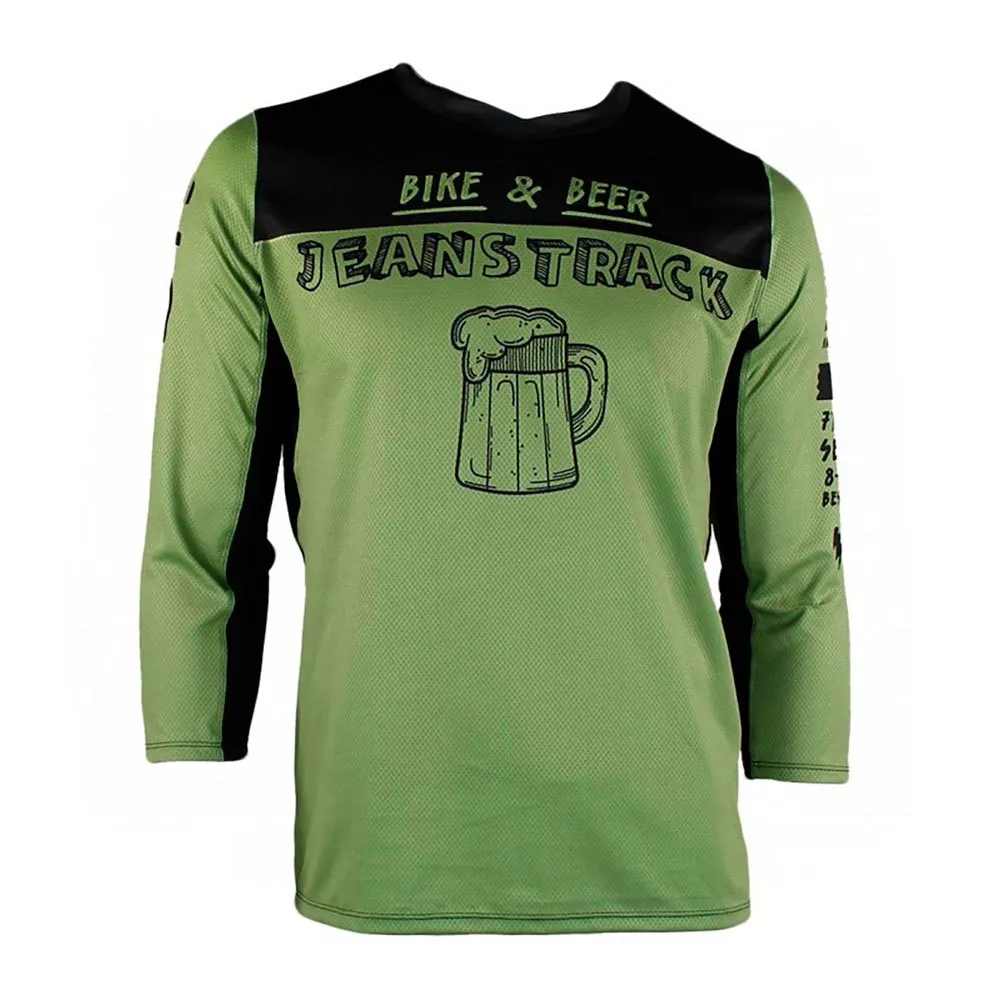 Jeanstrack Bike & Beer T-shirt Med 3/4 ärm, Green, XXL