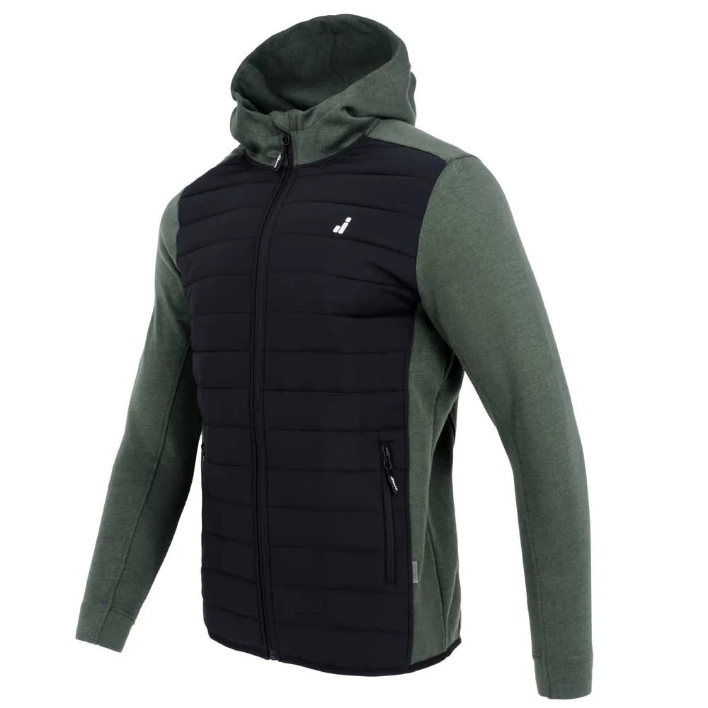Joluvi Hybrid Fit Fleece, Black / melange olive green