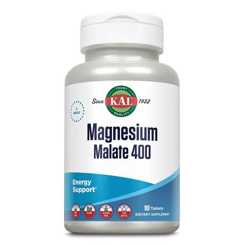 Kal Malate Magnesium 400mg Tabletter 90 Enheter, Multicolour, One Size