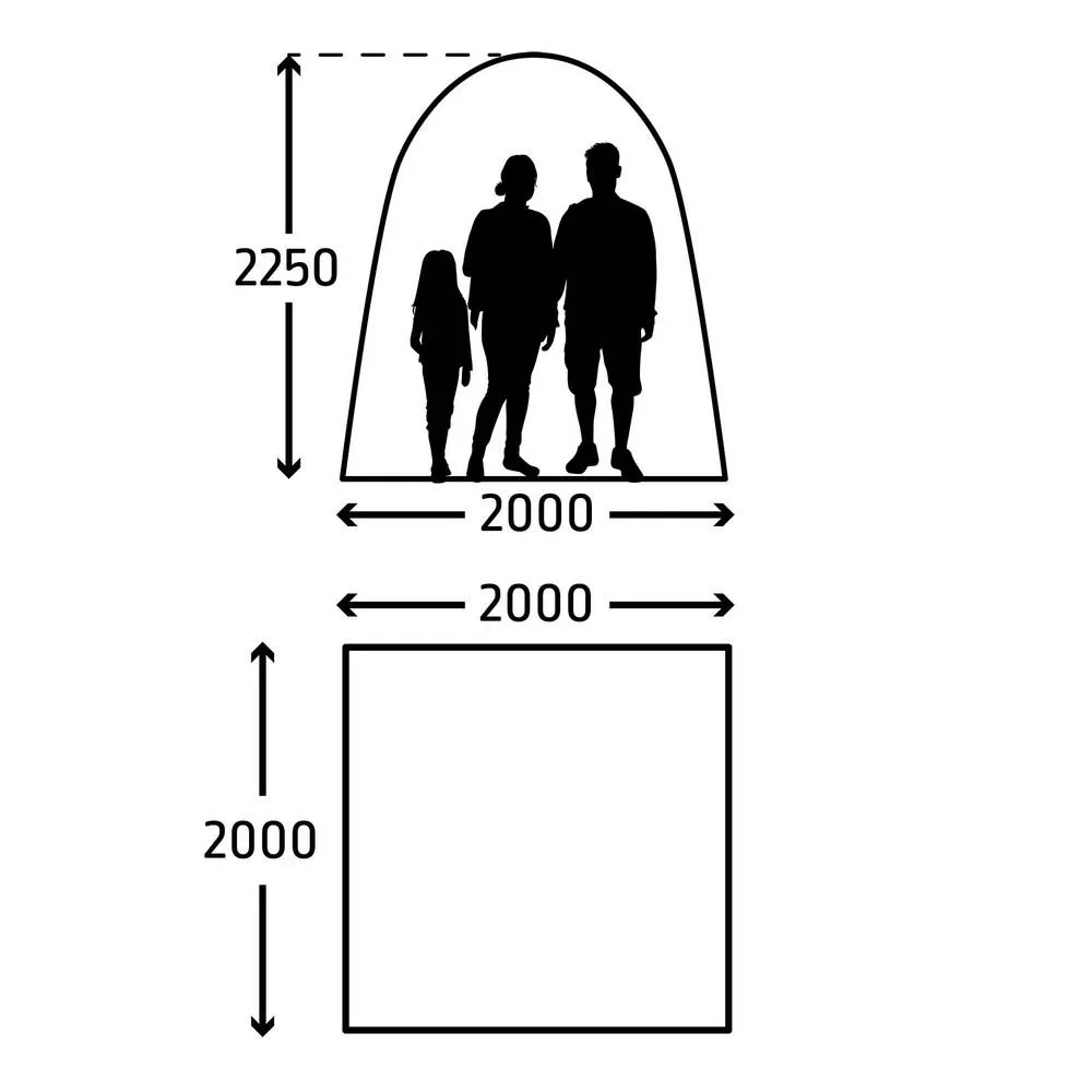 Kampa Air Shelter 200 Presenning, Grey, One Size Kampa Air Shelter 200 Presenning, Grey, One Size