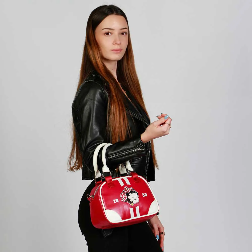 Karactermania Betty Boop Varsity Bowling Fashion Väska, Burgundy