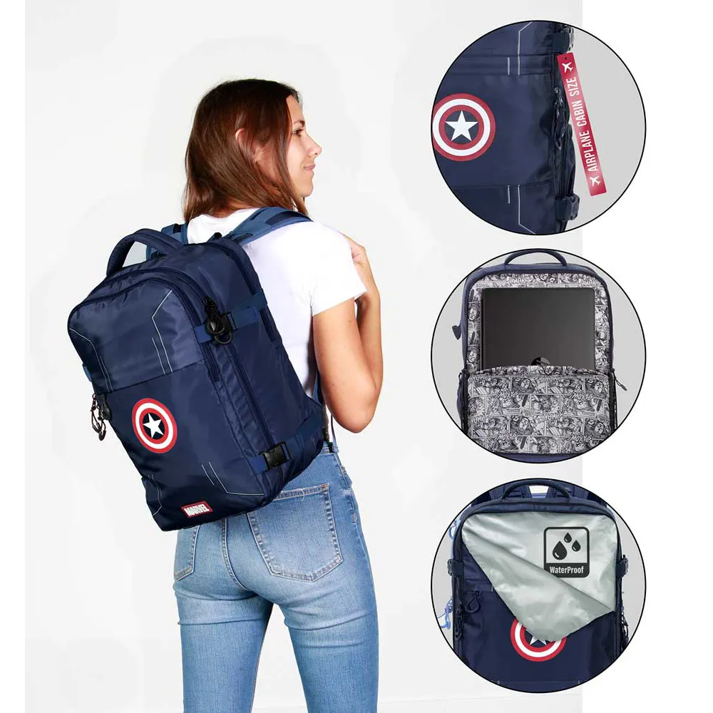 Karactermania Marvel Captain America Gears Mercury 40x20x25 Cm Ryggsäck, Blue