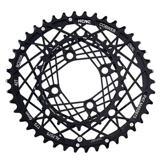KCNC Mtb Oval Bcd 104 Coweb Kedjehjul, Black, 38t