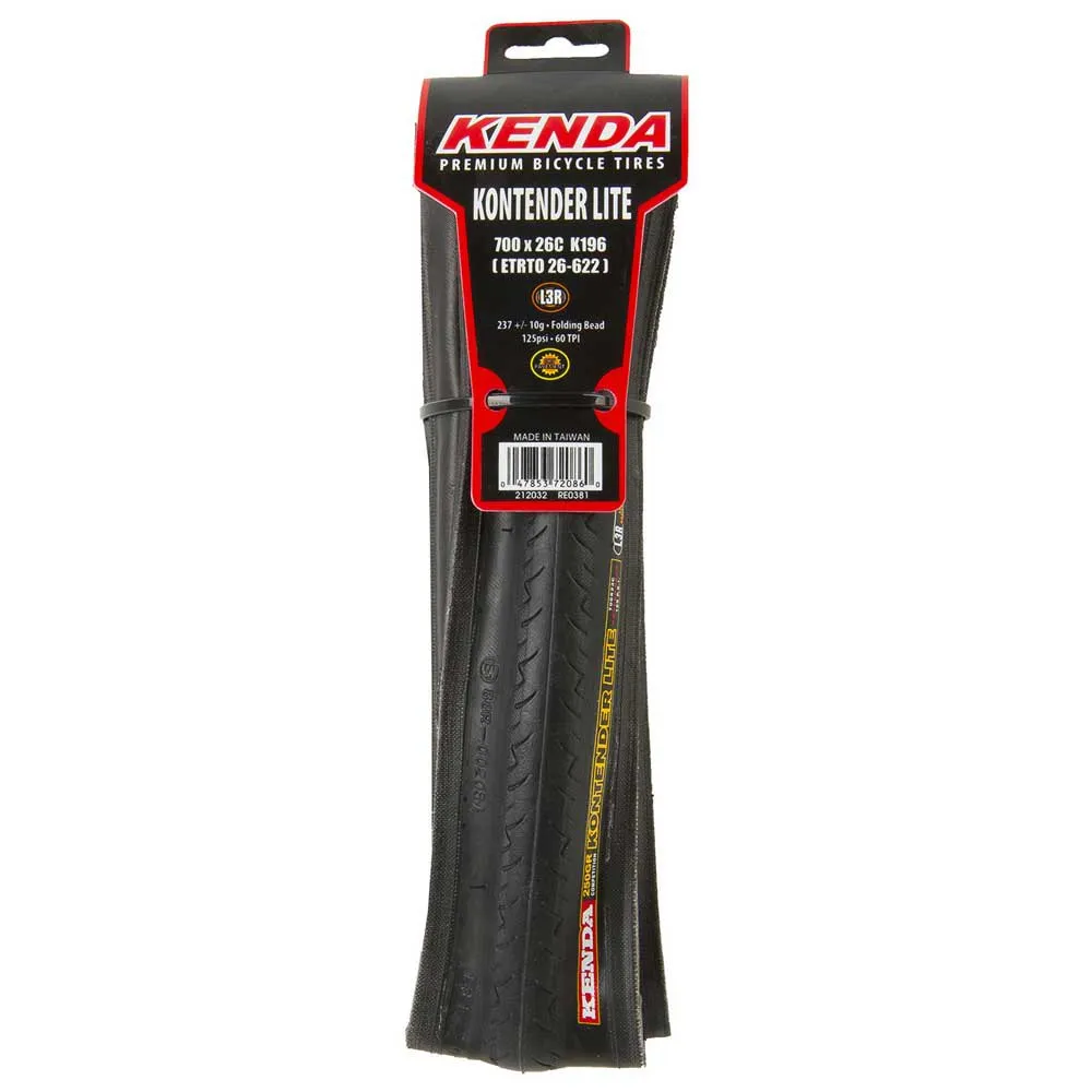 Kenda Kontender Lite L3r Pro 60 Tpi 700c X 26 Landsvägsdäck, Black, 700C x 26 Kenda Kontender Lite L3r Pro 60 Tpi 700c X 26 Landsvägsdäck, Black, 700C x 26